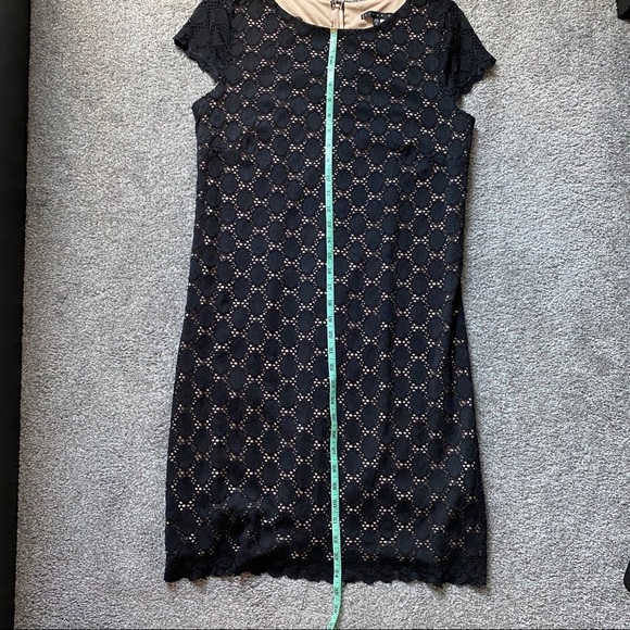 Tiana B. Black & Nude Lace Women's Midi Dress - Picture 10 of 11